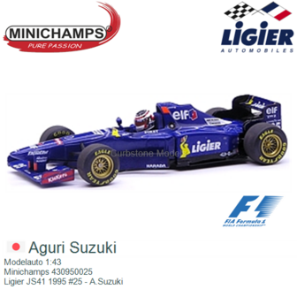 Modelauto 1:43 | Minichamps 430950025 | Ligier JS41 1995 #25 - A.Suzuki