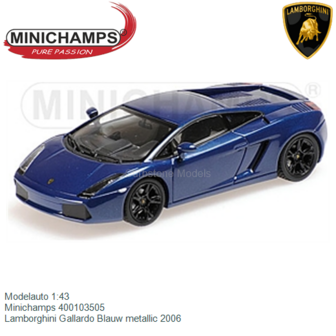 Modelauto 1:43 | Minichamps 400103505 | Lamborghini Gallardo Blauw metallic 2006