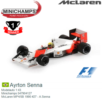 Modelauto 1:43 | Minichamps 547904127 | McLaren MP4/5B 1990 #27 - A.Senna