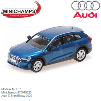 Modelauto 1:87 | Minichamps 870018220 | Audi E-Tron Blauw 2020