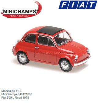 Modelauto 1:43 | Minichamps 940121600 | Fiat 500 L Rood 1965