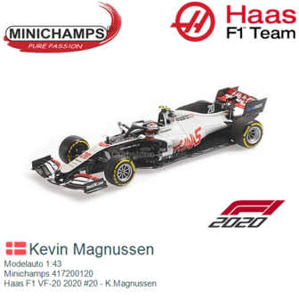 Modelauto 1:43 | Minichamps 417200120 | Haas F1 VF-20 2020 #20 - K.Magnussen
