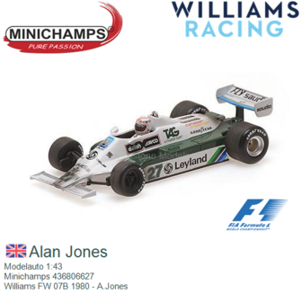 Modelauto 1:43 | Minichamps 436806627 | Williams FW 07B 1980 - A.Jones