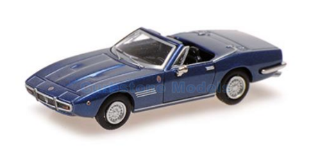 Modelauto 1:87 | Minichamps 870123032 | Maserati Ghibli Spyder Blauw Metallic 1969