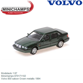 Modelauto 1:87 | Minichamps 870171102 | Volvo 850 saloon Groen metallic 1994