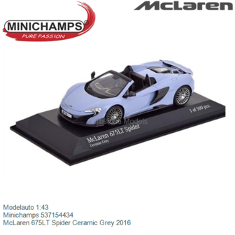 Modelauto 1:43 | Minichamps 537154434 | McLaren 675LT Spider Ceramic Grey 2016