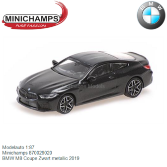 Modelauto 1:87 | Minichamps 870029020 | BMW M8 Coupe Zwart metallic 2019
