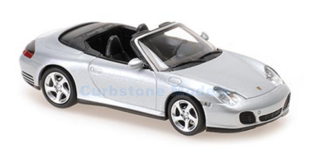 Modelauto 1:43 | Minichamps 940062831 | Porsche 911 Carrera 4S Cabrio Zilver 2003