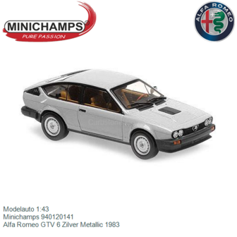 Modelauto 1:43 | Minichamps 940120141 | Alfa Romeo GTV 6 Zilver Metallic 1983