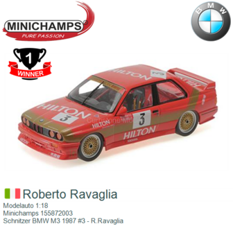Modelauto 1:18 | Minichamps 155872003 | Schnitzer BMW M3 1987 #3 - R.Ravaglia