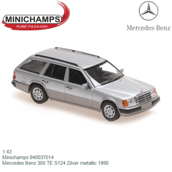1:43 | Minichamps 940037014 | Mercedes Benz 300 TE S124 Zilver metallic 1990