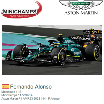 Modelauto 1:18 | Minichamps 117230214 | Aston Martin F1 AMR23 2023 #14 - F.Alonso