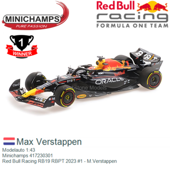 Modelauto 1:43 | Minichamps 417230301 | Red Bull Racing RB19 RBPT 2023 #1 - M.Verstappen