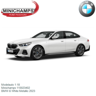 Modelauto 1:18 | Minichamps 110023402 | BMW i5 White Metallic 2023