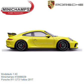 Modelauto 1:43 | Minichamps 410066029 | Porsche 911 GT3 Yellow 2017