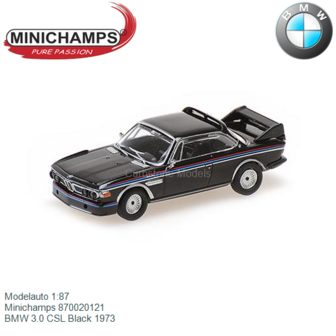 Modelauto 1:87 | Minichamps 870020121 | BMW 3.0 CSL Black 1973