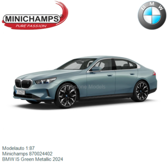 Modelauto 1:87 | Minichamps 870024402 | BMW I5 Green Metallic 2024