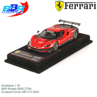 Modelauto 1:43 | BBR Models BBRC279A | Scuderia Ferrari 296 GT3 2022