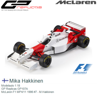 Modelauto 1:18 | GP Replicas GP107A | McLaren F1 MP4/11 1996 #7 - M.Hakkinen