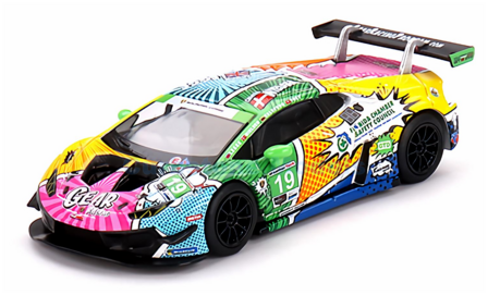 Modelauto 1:64 | MiniGT MGT00552 | Lamborghini Hurac&aacute;n GT3 EVO | GEAR Racing 2020 #19 - R.Frey - T.Calder&oacute;n - C.Nielsen -