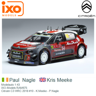 Modelauto 1:43 | IXO-Models RAM675 | Citro&euml;n C3 WRC 2018 #10 - K.Meeke - P.Nagle