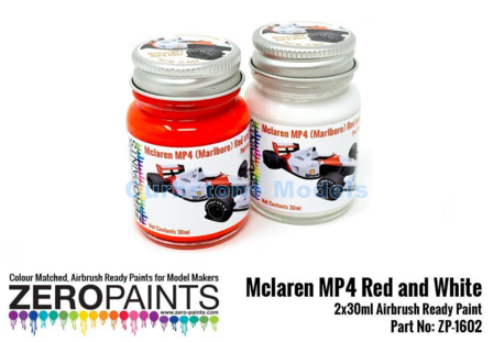 Verf  | Zero Paints ZP-1602 | Airbrush Paint Set 2x 30ml McLaren MP4 | McLaren Marlboro