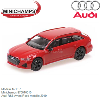 Modelauto 1:87 | Minichamps 870010010 | Audi RS6 Avant Rood metallic 2019