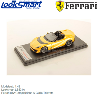 Modelauto 1:43 | Looksmart LS531A | Ferrari 812 Competizione A Giallo Tristrato