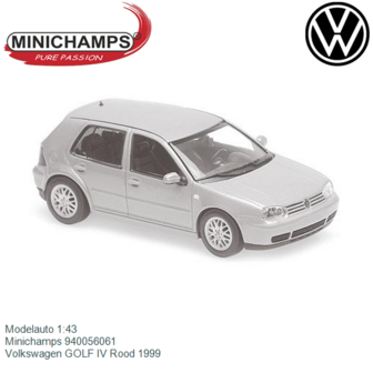 Modelauto 1:43 | Minichamps 940056061 | Volkswagen GOLF IV Rood 1999