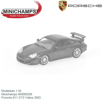 Modelauto 1:43 | Minichamps 400062026 | Porsche 911 GT3 Yellow 2003