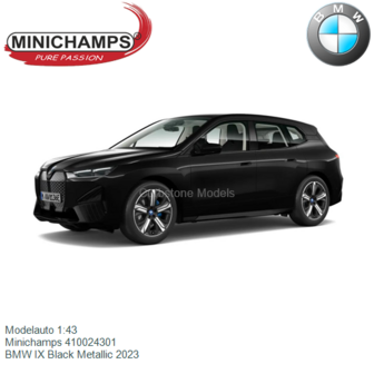 Modelauto 1:43 | Minichamps 410024301 | BMW IX Black Metallic 2023