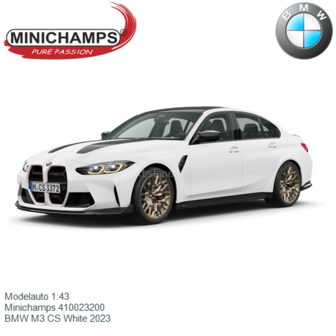 Modelauto 1:43 | Minichamps 410023200 | BMW M3 CS White 2023