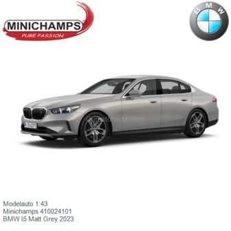 Modelauto 1:43 | Minichamps 410024101 | BMW I5 Matt Grey 2023