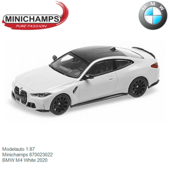Modelauto 1:87 | Minichamps 870023022 | BMW M4 White 2020
