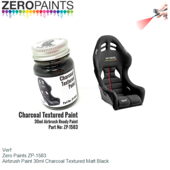 Verf  | Zero Paints ZP-1583 | Airbrush Paint 30ml Charcoal Textured Matt Black