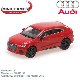 Modelauto 1:87 | Minichamps 870010100 | Audi RD Q3 Sportback Rood metallic 2019