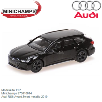 Modelauto 1:87 | Minichamps 870010014 | Audi RS6 Avant Zwart metallic 2019