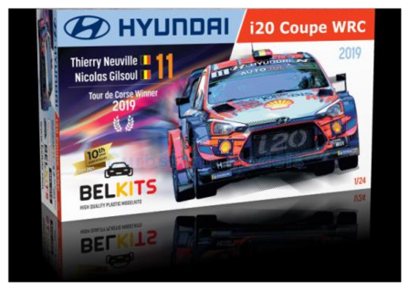 Bouwpakket 1:24 | Belkits BEL014 | Hyundai Shell Mobis WRT i20 WRC 2019 #14 - T.Neuville - N.Gilsoul