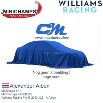 Modelauto 1:43 | Minichamps 417231123 | Williams Racing FW45 2023 #23 - A.Albon