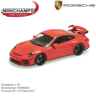 Modelauto 1:43 | Minichamps 410066031 | Porsche 911 GT3 Red 2017