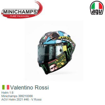 Helm 1:8 | Minichamps 399210066 | AGV Helm 2021 #46 - V.Rossi