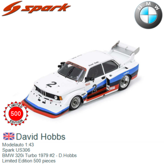Modelauto 1:43 | Spark US306 | BMW 320i Turbo 1979 #2 - D.Hobbs