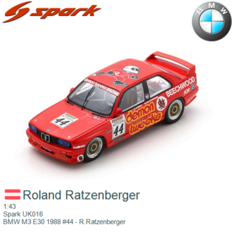 1:43 | Spark UK016 | BMW M3 E30 1988 #44 - R.Ratzenberger