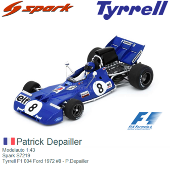 Modelauto 1:43 | Spark S7219 | Tyrrell F1 004 Ford 1972 #8 - P.Depailler