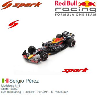 Modelauto 1:18 | Spark 18S897 | Red Bull Racing RB19 RBPT 2023 #11 - S.P&amp;#233;rez