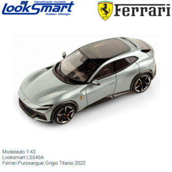 Modelauto 1:43 | Looksmart LS540A | Ferrari Purosangue Grigio Titanio 2022