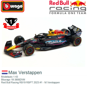 Modelauto 1:43 | Bburago 18-38082VM | Red Bull Racing RB19 RBPT 2023 #1 - M.Verstappen