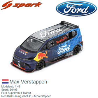 Modelauto 1:43 | Spark S6498 | Ford Supervan 4 Transit | Red Bull Racing 2023 #1 - M.Verstappen