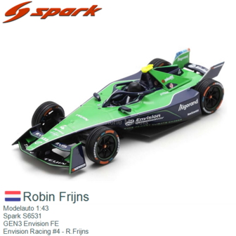 Modelauto 1:43 | Spark S6531 | GEN3 Envision FE | Envision Racing #4 - R.Frijns