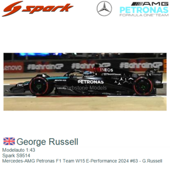 Modelauto 1:43 | Spark S9514 | Mercedes-AMG Petronas F1 Team W15 E-Performance 2024 #63 - G.Russell